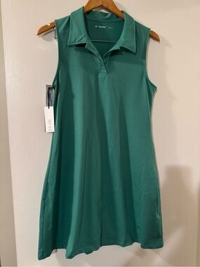 Aritzia Sleeveless Polo Dress in Teal Green